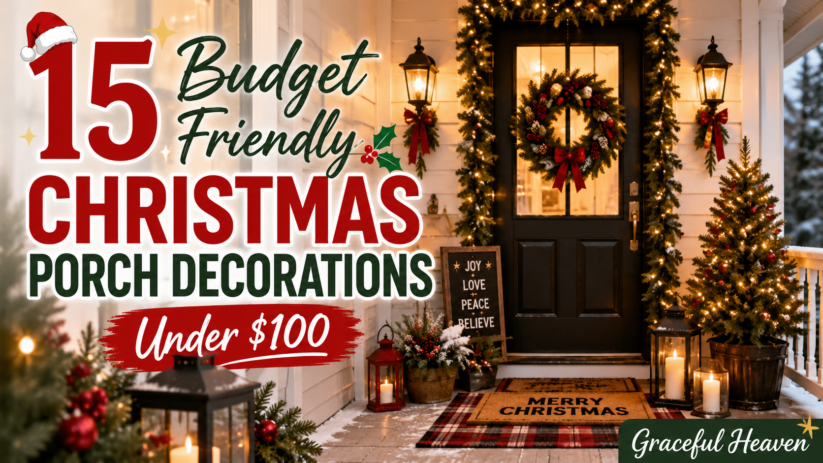 15 Budget Friendly Christmas Porch Decorations Under $100