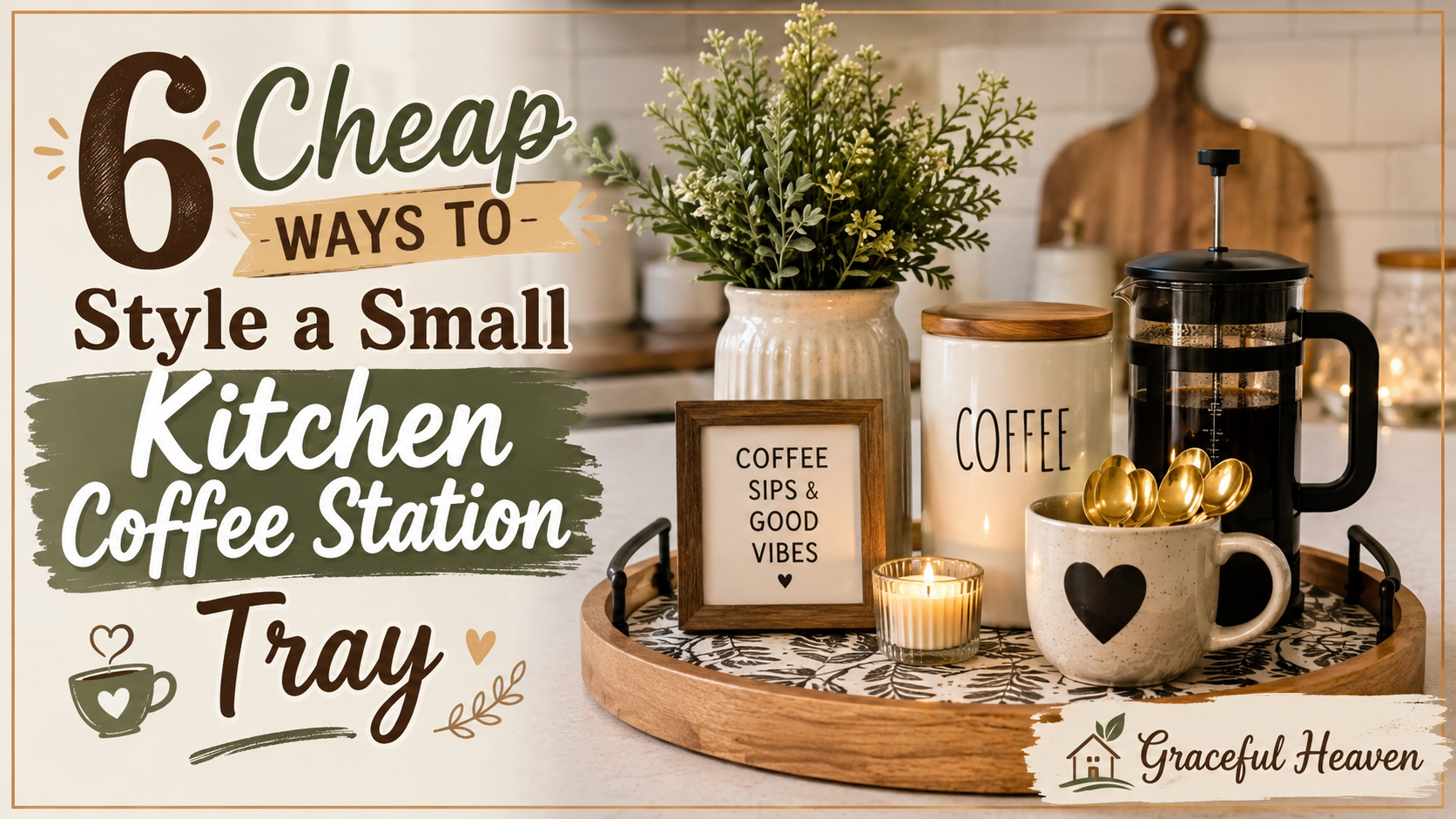 6 Cheap Ways to Style a Small Kitchen Coffee Station Tray