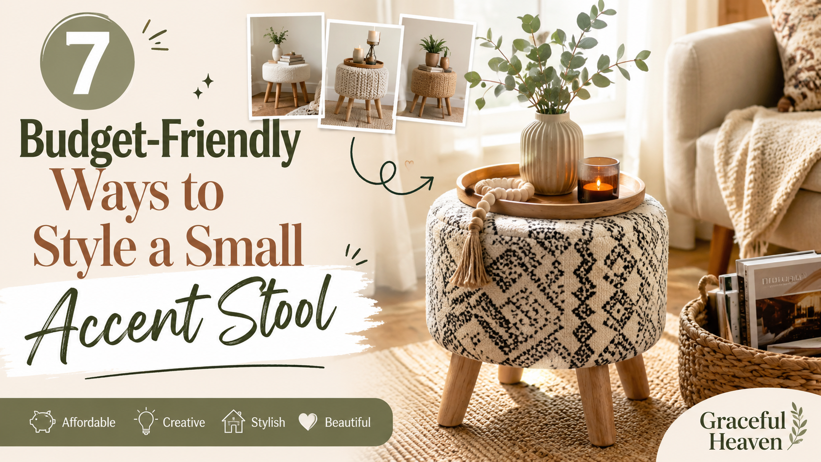 7 Budget-Friendly Ways to Style a Small Accent Stool