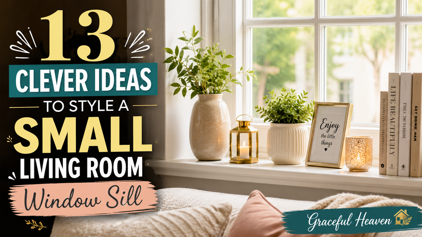 13 Clever Ideas to Style a Small Living Room Window Sill