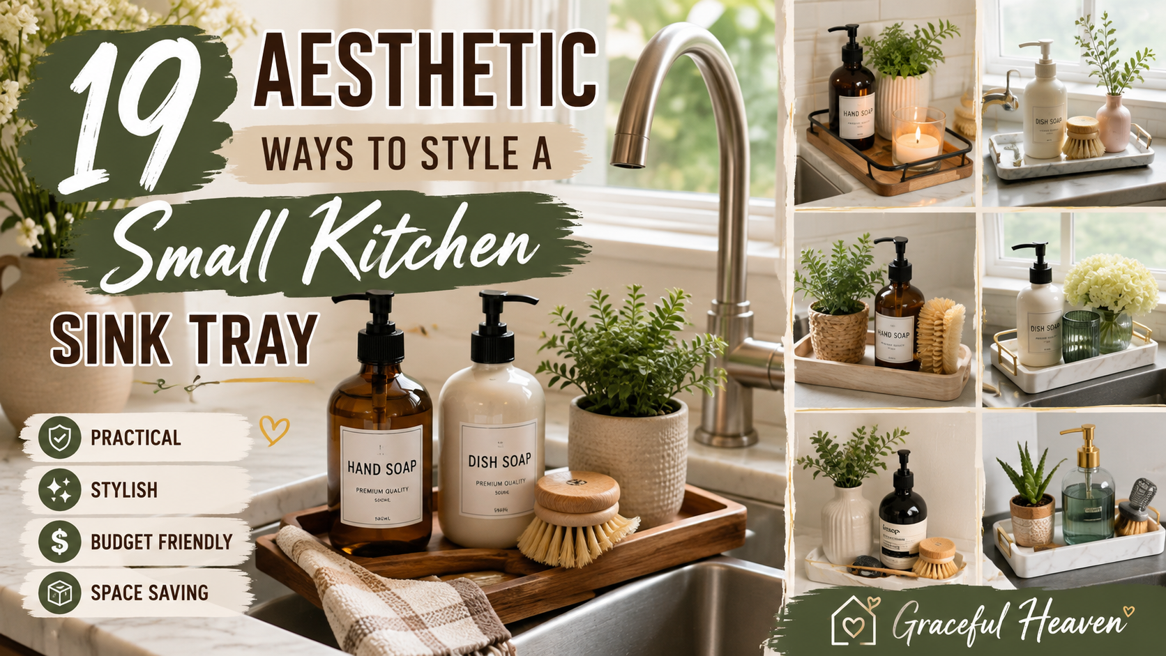 19 Aesthetic Ways to Style a Small Kitchen Sink Tray