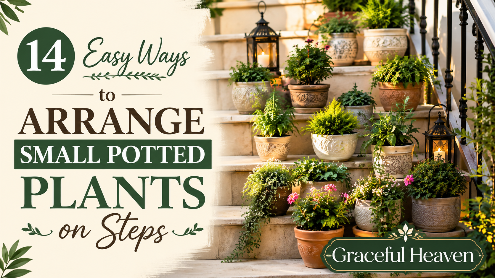 14 Easy Ways to Arrange Small Potted Plants on Steps